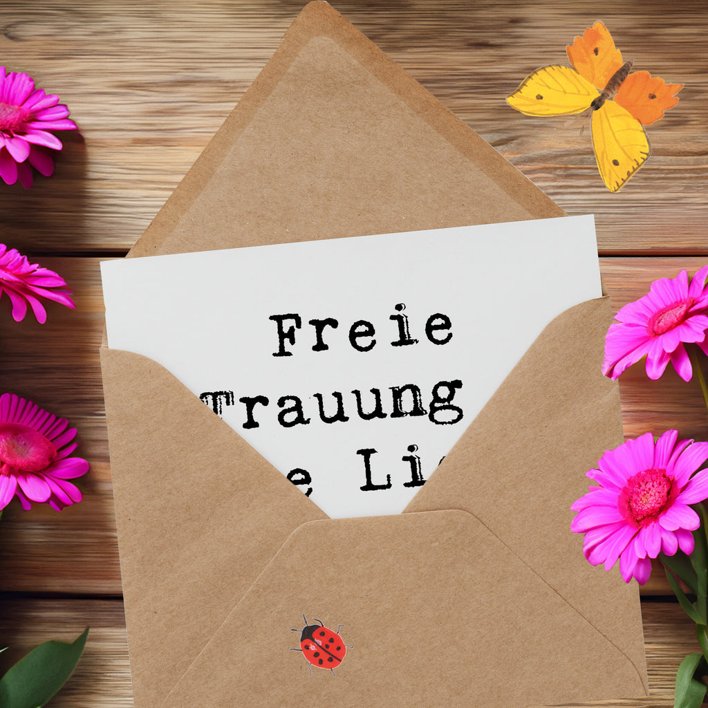 Deluxe Karte Freie Trauung - Eure Liebe, eure Regeln! Karte, Grußkarte, Klappkarte, Einladungskarte, Glückwunschkarte, Hochzeitskarte, Geburtstagskarte, Hochwertige Grußkarte, Hochwertige Klappkarte, Hochzeit, Hochzeitsgeschenk, Ehe, Hochzeitsfeier, Trauung, Trauungsgeschenk, Verlobungsfeier, Verlobungsgeschenk, Hochzeitsgeschenkideen, Hochzeitsgeschenke für Brautpaar