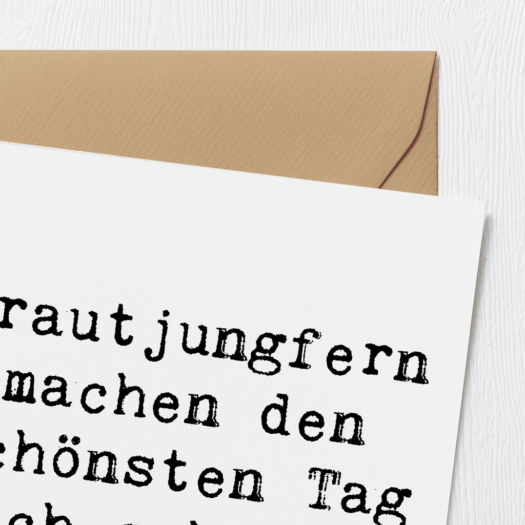 Deluxe Karte Brautjungfern machen den schönsten Tag noch schöner! Karte, Grußkarte, Klappkarte, Einladungskarte, Glückwunschkarte, Hochzeitskarte, Geburtstagskarte, Hochwertige Grußkarte, Hochwertige Klappkarte, Hochzeit, Hochzeitsgeschenk, Ehe, Hochzeitsfeier, Trauung, Trauungsgeschenk, Verlobungsfeier, Verlobungsgeschenk, Hochzeitsgeschenkideen, Hochzeitsgeschenke für Brautpaar