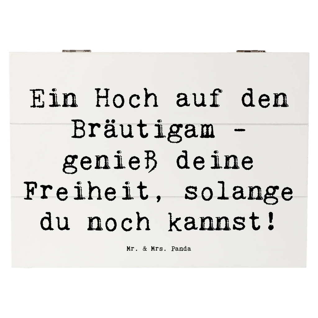 Holzkiste Ein Hoch auf den Bräutigam - genieß deine Freiheit, solange du noch kannst! Holzkiste, Kiste, Schatzkiste, Truhe, Schatulle, XXL, Erinnerungsbox, Erinnerungskiste, Dekokiste, Aufbewahrungsbox, Geschenkbox, Geschenkdose, Hochzeit, Hochzeitsgeschenk, Ehe, Hochzeitsfeier, Trauung, Trauungsgeschenk, Hochzeitskarte, Verlobungsfeier, Verlobungsgeschenk, Hochzeitsgeschenkideen, Hochzeitsgeschenke für Brautpaar