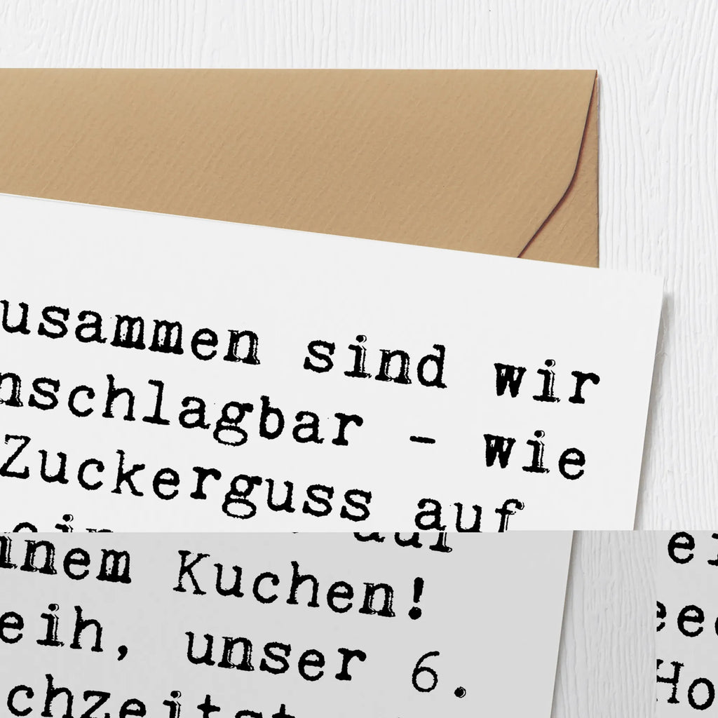 Deluxe Karte Spruch 6. Hochzeitstag Zuckerhochzeit Karte, Grußkarte, Klappkarte, Einladungskarte, Glückwunschkarte, Hochzeitskarte, Geburtstagskarte, Hochwertige Grußkarte, Hochwertige Klappkarte, Hochzeit, Hochzeitsgeschenk, Ehe, Hochzeitsfeier, Trauung, Trauungsgeschenk, Verlobungsfeier, Verlobungsgeschenk, Hochzeitsgeschenkideen, Hochzeitsgeschenke für Brautpaar