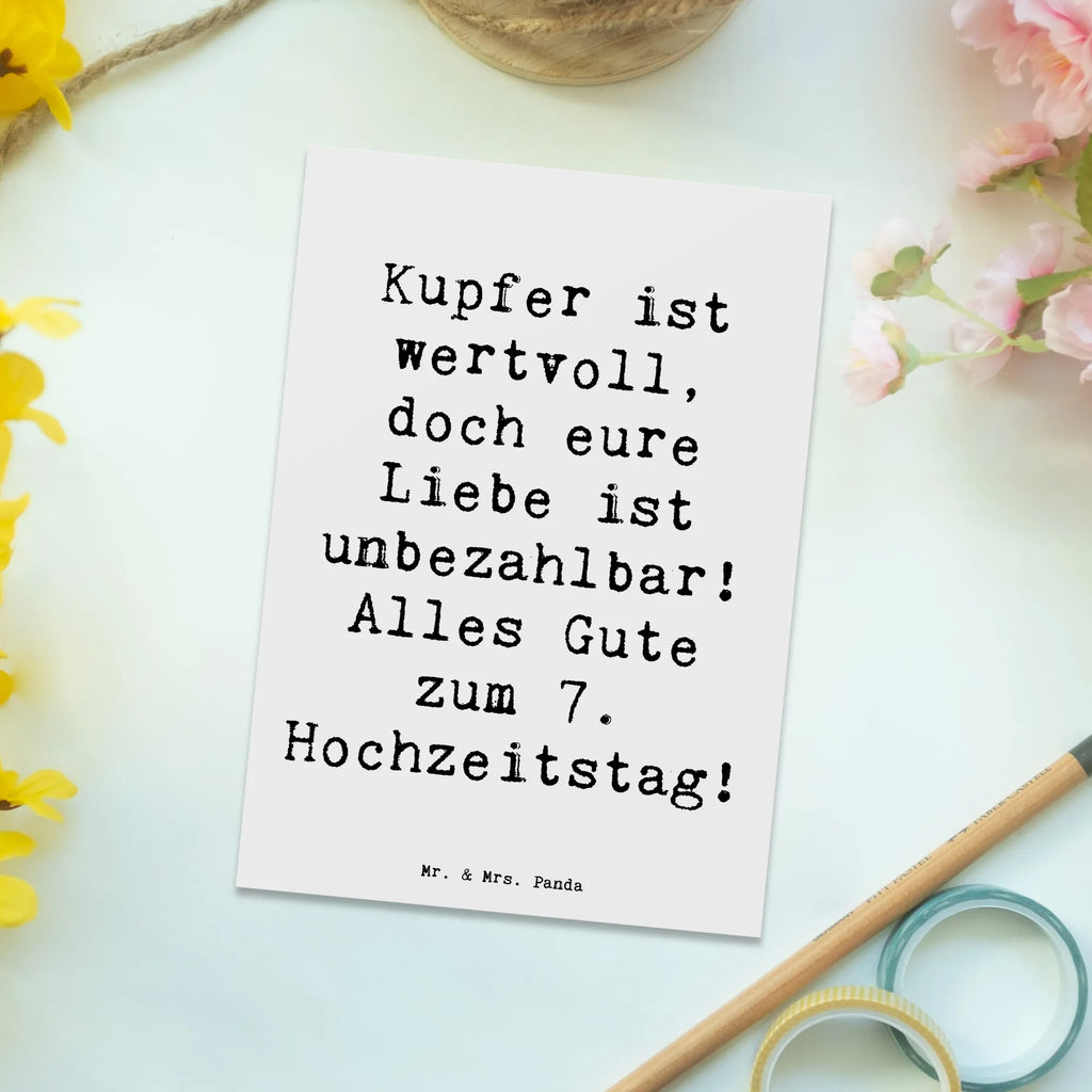 Postkarte Kupfer ist wertvoll, doch eure Liebe ist unbezahlbar! Alles Gute zum 7. Hochzeitstag! Postkarte, Karte, Geschenkkarte, Grußkarte, Einladung, Ansichtskarte, Geburtstagskarte, Einladungskarte, Dankeskarte, Ansichtskarten, Einladung Geburtstag, Einladungskarten Geburtstag, Hochzeit, Hochzeitsgeschenk, Ehe, Hochzeitsfeier, Trauung, Trauungsgeschenk, Hochzeitskarte, Verlobungsfeier, Verlobungsgeschenk, Hochzeitsgeschenkideen, Hochzeitsgeschenke für Brautpaar