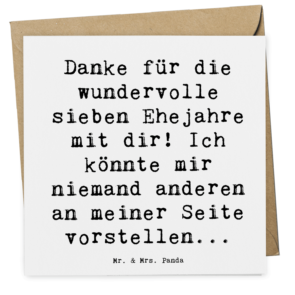 Deluxe Karte Danke für die wundervolle sieben Ehejahre mit dir! Ich könnte mir niemand anderen an meiner Seite vorstellen... Karte, Grußkarte, Klappkarte, Einladungskarte, Glückwunschkarte, Hochzeitskarte, Geburtstagskarte, Hochwertige Grußkarte, Hochwertige Klappkarte, Hochzeit, Hochzeitsgeschenk, Ehe, Hochzeitsfeier, Trauung, Trauungsgeschenk, Verlobungsfeier, Verlobungsgeschenk, Hochzeitsgeschenkideen, Hochzeitsgeschenke für Brautpaar