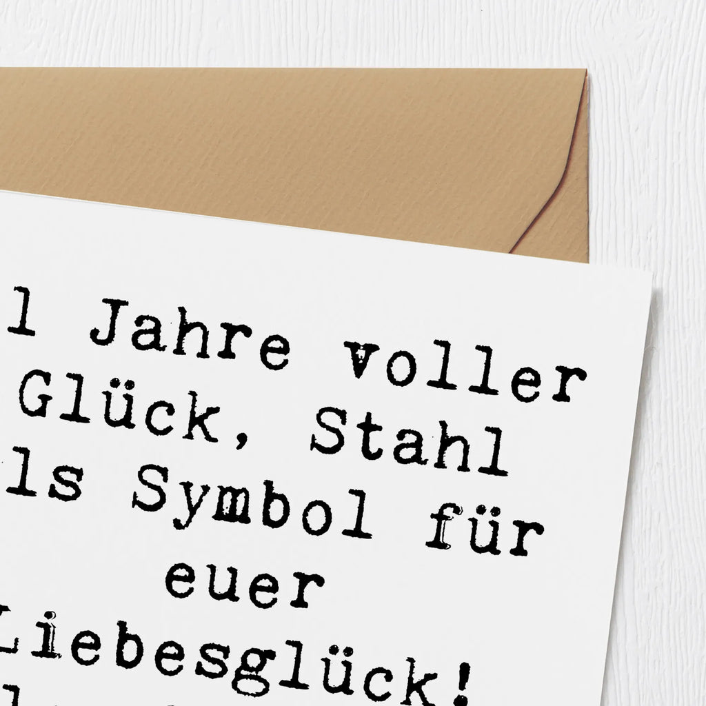 Deluxe Karte Spruch 11. Hochzeitstag Stahlhochzeit Karte, Grußkarte, Klappkarte, Einladungskarte, Glückwunschkarte, Hochzeitskarte, Geburtstagskarte, Hochwertige Grußkarte, Hochwertige Klappkarte, Hochzeit, Hochzeitsgeschenk, Ehe, Hochzeitsfeier, Trauung, Trauungsgeschenk, Verlobungsfeier, Verlobungsgeschenk, Hochzeitsgeschenkideen, Hochzeitsgeschenke für Brautpaar