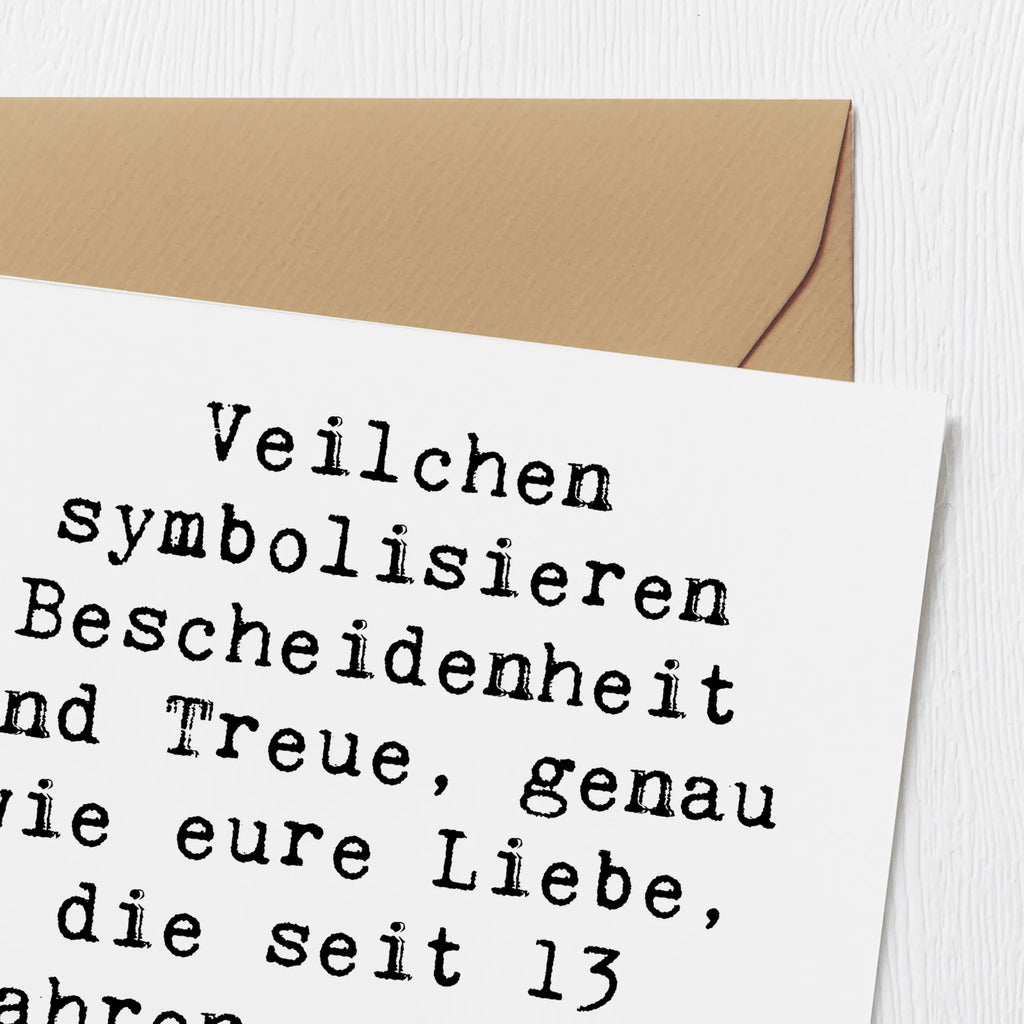 Deluxe Karte Spruch 13. Hochzeitstag Veilchenhochzeit Karte, Grußkarte, Klappkarte, Einladungskarte, Glückwunschkarte, Hochzeitskarte, Geburtstagskarte, Hochwertige Grußkarte, Hochwertige Klappkarte, Hochzeit, Hochzeitsgeschenk, Ehe, Hochzeitsfeier, Trauung, Trauungsgeschenk, Verlobungsfeier, Verlobungsgeschenk, Hochzeitsgeschenkideen, Hochzeitsgeschenke für Brautpaar