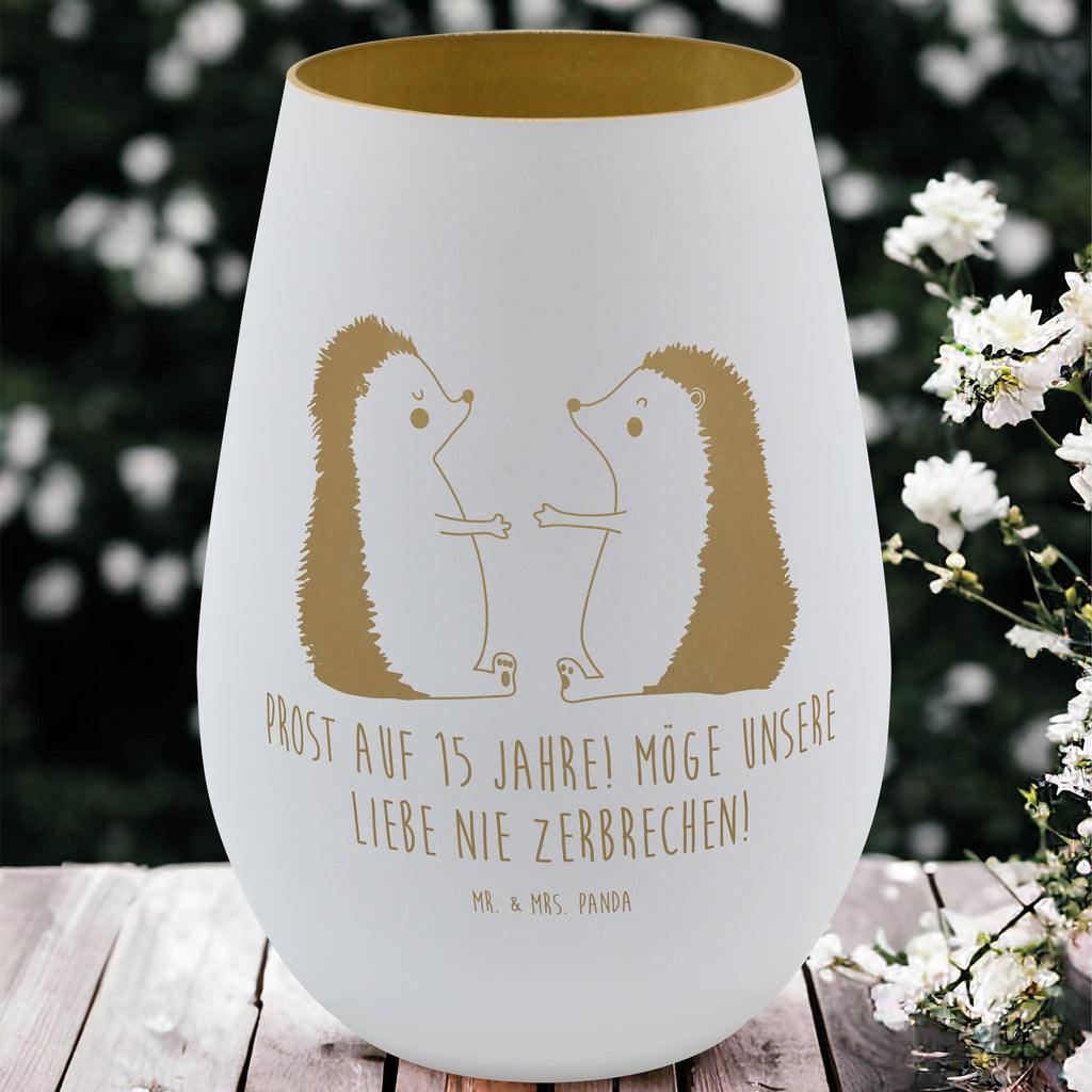 Gold Windlicht Prost auf 15 Jahre! Möge unsere Liebe nie zerbrechen! Windlicht, Teelicht, Graviertes Windlicht, Windlicht Gravur, Kerze, Windlicht aus Glas, Teelicht aus Glas, Hochzeit, Hochzeitsgeschenk, Ehe, Hochzeitsfeier, Trauung, Trauungsgeschenk, Hochzeitskarte, Verlobungsfeier, Verlobungsgeschenk, Hochzeitsgeschenkideen, Hochzeitsgeschenke für Brautpaar