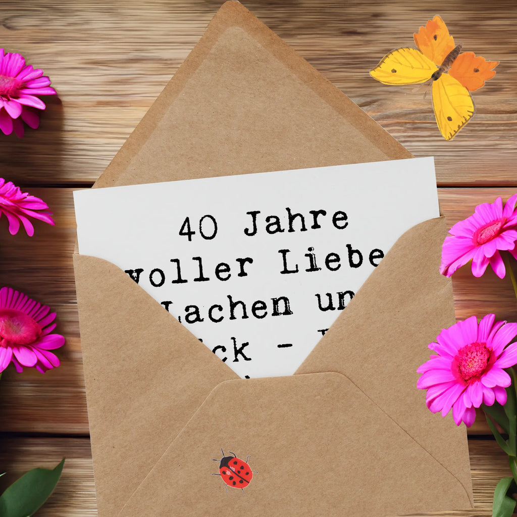 Deluxe Karte Spruch 40. Hochzeitstag Rubinhochzeit Karte, Grußkarte, Klappkarte, Einladungskarte, Glückwunschkarte, Hochzeitskarte, Geburtstagskarte, Hochwertige Grußkarte, Hochwertige Klappkarte, Hochzeit, Hochzeitsgeschenk, Ehe, Hochzeitsfeier, Trauung, Trauungsgeschenk, Verlobungsfeier, Verlobungsgeschenk, Hochzeitsgeschenkideen, Hochzeitsgeschenke für Brautpaar