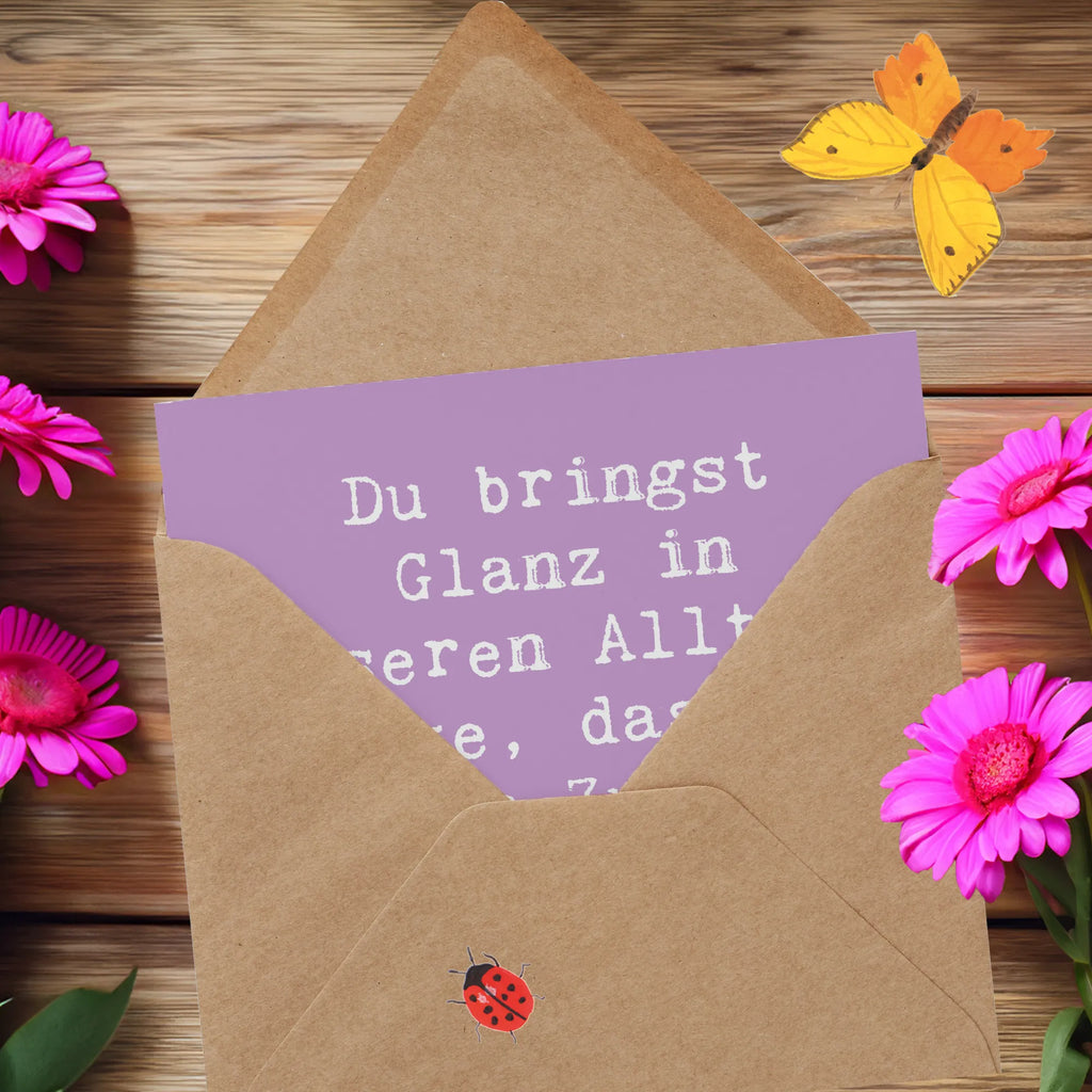 Deluxe Karte Spruch Glanz Putzfrau Karte, Grußkarte, Klappkarte, Einladungskarte, Glückwunschkarte, Hochzeitskarte, Geburtstagskarte, Hochwertige Grußkarte, Hochwertige Klappkarte