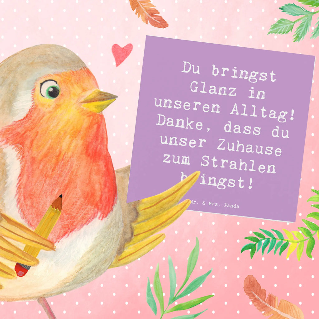 Deluxe Karte Spruch Glanz Putzfrau Karte, Grußkarte, Klappkarte, Einladungskarte, Glückwunschkarte, Hochzeitskarte, Geburtstagskarte, Hochwertige Grußkarte, Hochwertige Klappkarte