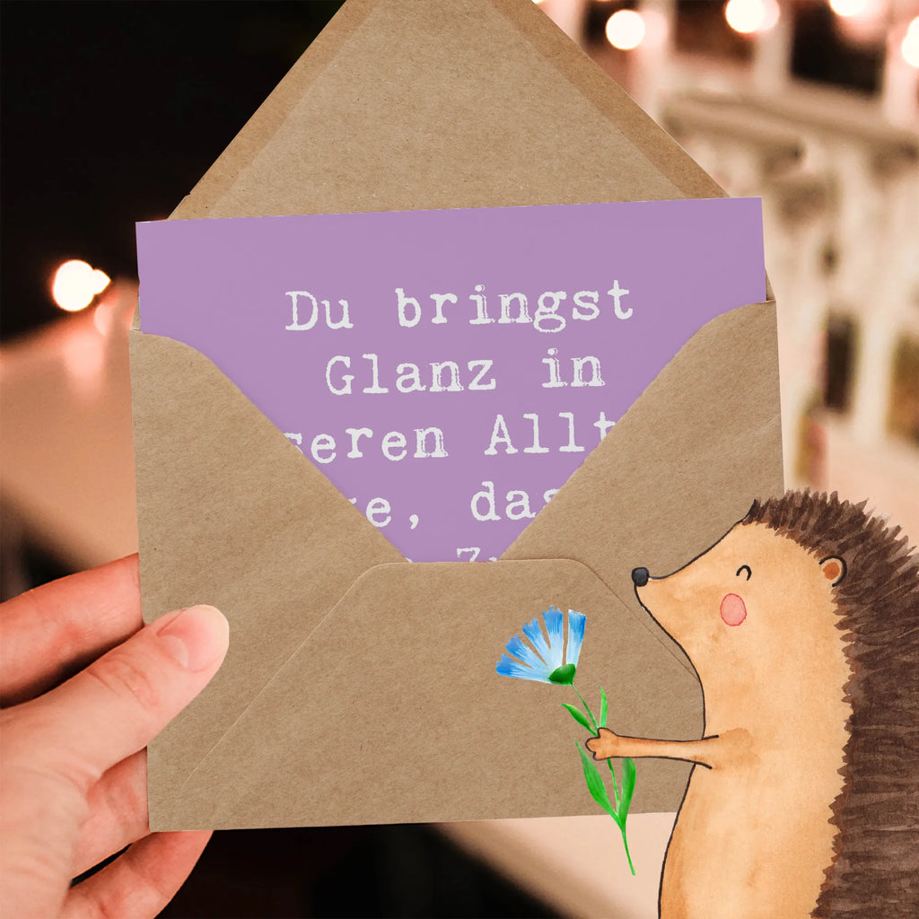 Deluxe Karte Spruch Glanz Putzfrau Karte, Grußkarte, Klappkarte, Einladungskarte, Glückwunschkarte, Hochzeitskarte, Geburtstagskarte, Hochwertige Grußkarte, Hochwertige Klappkarte