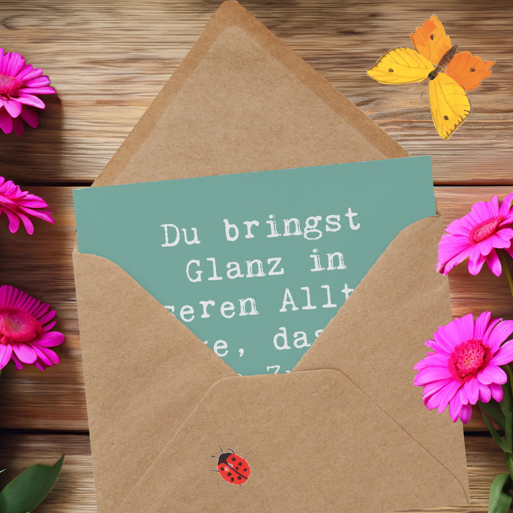 Deluxe Karte Spruch Glanz Putzfrau Karte, Grußkarte, Klappkarte, Einladungskarte, Glückwunschkarte, Hochzeitskarte, Geburtstagskarte, Hochwertige Grußkarte, Hochwertige Klappkarte