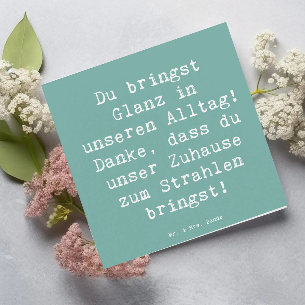 Deluxe Karte Spruch Glanz Putzfrau Karte, Grußkarte, Klappkarte, Einladungskarte, Glückwunschkarte, Hochzeitskarte, Geburtstagskarte, Hochwertige Grußkarte, Hochwertige Klappkarte