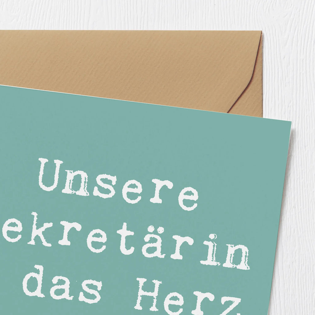 Deluxe Karte Spruch Sekretärin Herz Karte, Grußkarte, Klappkarte, Einladungskarte, Glückwunschkarte, Hochzeitskarte, Geburtstagskarte, Hochwertige Grußkarte, Hochwertige Klappkarte