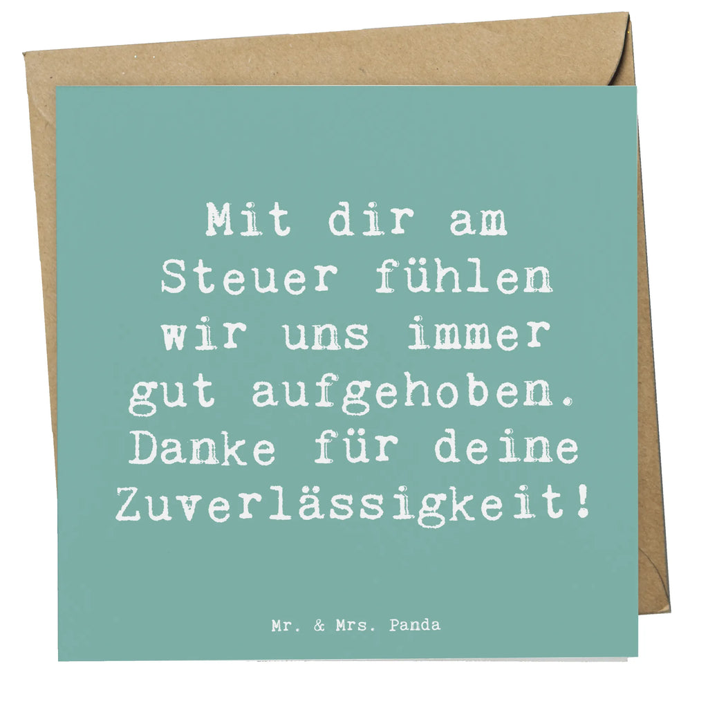 Deluxe Karte Mit dir am Steuer fühlen wir uns immer gut aufgehoben. Danke für deine Zuverlässigkeit! Karte, Grußkarte, Klappkarte, Einladungskarte, Glückwunschkarte, Hochzeitskarte, Geburtstagskarte, Hochwertige Grußkarte, Hochwertige Klappkarte