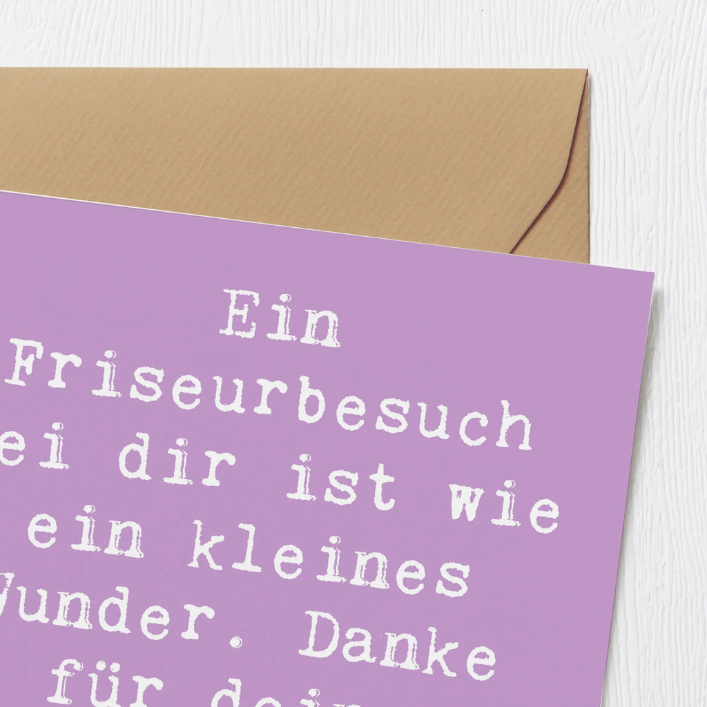 Deluxe Karte Ein Friseurbesuch bei dir ist wie ein kleines Wunder. Danke für deine hervorragende Arbeit! Karte, Grußkarte, Klappkarte, Einladungskarte, Glückwunschkarte, Hochzeitskarte, Geburtstagskarte, Hochwertige Grußkarte, Hochwertige Klappkarte