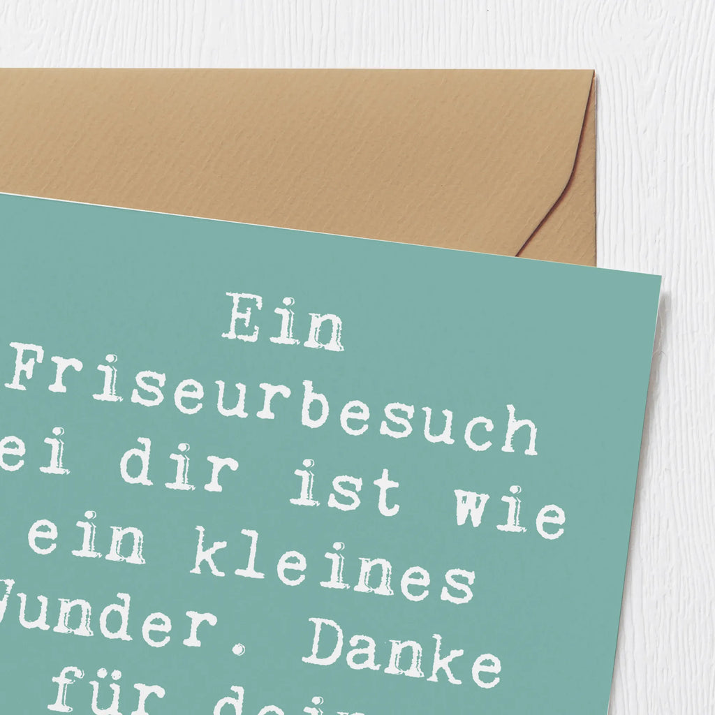 Deluxe Karte Ein Friseurbesuch bei dir ist wie ein kleines Wunder. Danke für deine hervorragende Arbeit! Karte, Grußkarte, Klappkarte, Einladungskarte, Glückwunschkarte, Hochzeitskarte, Geburtstagskarte, Hochwertige Grußkarte, Hochwertige Klappkarte