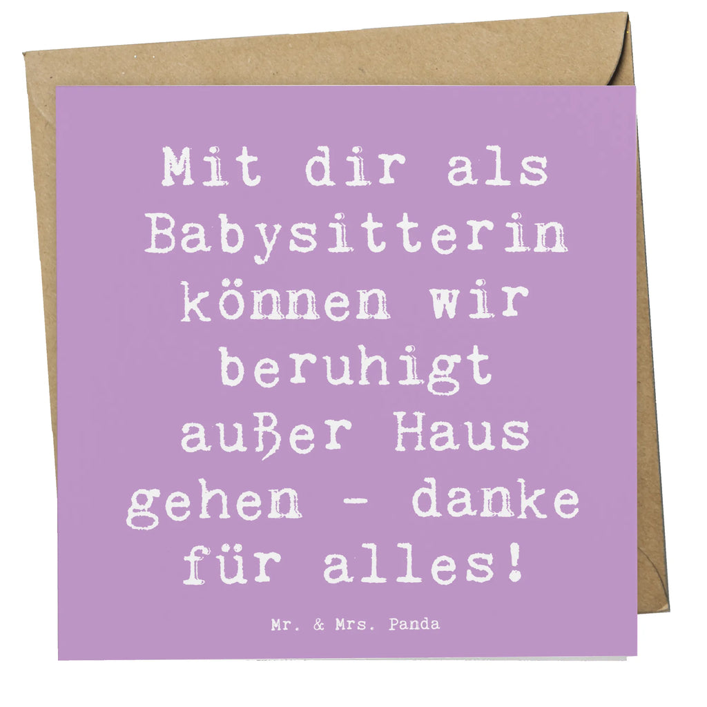 Deluxe Karte Mit dir als Babysitterin können wir beruhigt außer Haus gehen - danke für alles! Karte, Grußkarte, Klappkarte, Einladungskarte, Glückwunschkarte, Hochzeitskarte, Geburtstagskarte, Hochwertige Grußkarte, Hochwertige Klappkarte