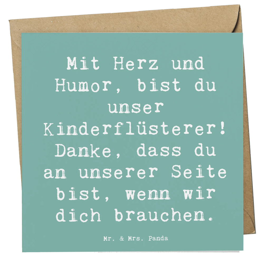 Deluxe Karte Mit Herz und Humor, bist du unser Kinderflüsterer! Danke, dass du an unserer Seite bist, wenn wir dich brauchen. Karte, Grußkarte, Klappkarte, Einladungskarte, Glückwunschkarte, Hochzeitskarte, Geburtstagskarte, Hochwertige Grußkarte, Hochwertige Klappkarte