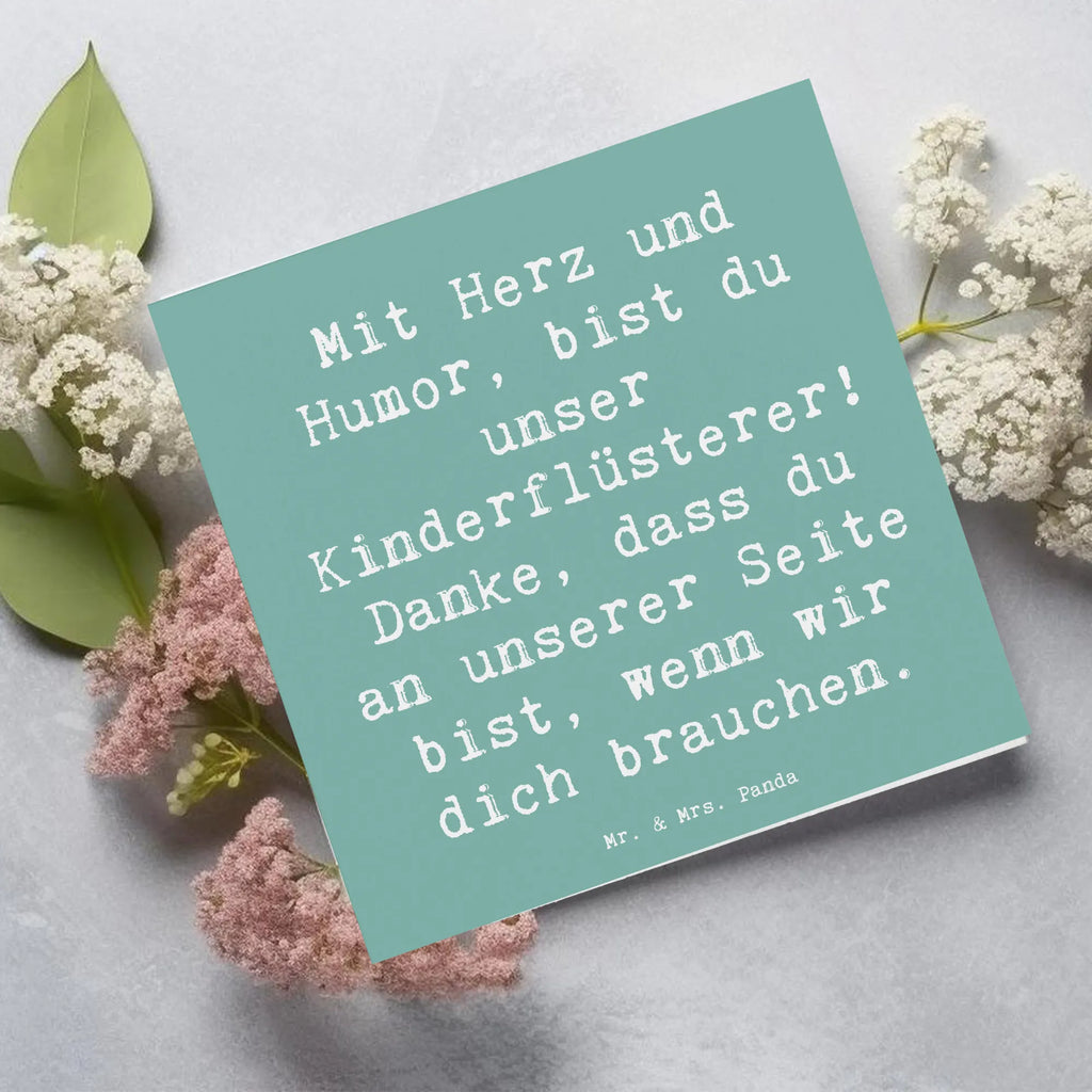 Deluxe Karte Mit Herz und Humor, bist du unser Kinderflüsterer! Danke, dass du an unserer Seite bist, wenn wir dich brauchen. Karte, Grußkarte, Klappkarte, Einladungskarte, Glückwunschkarte, Hochzeitskarte, Geburtstagskarte, Hochwertige Grußkarte, Hochwertige Klappkarte