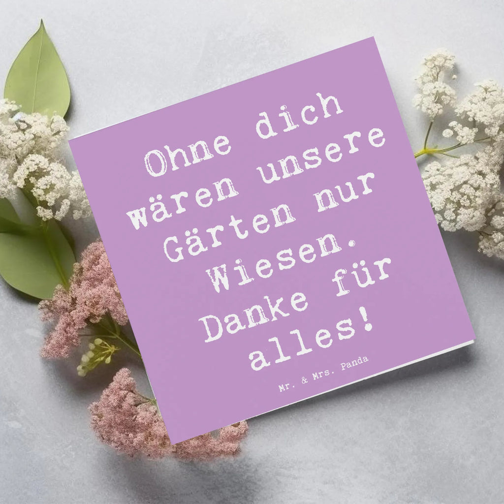 Deluxe Karte Ohne dich wären unsere Gärten nur Wiesen. Danke für alles! Karte, Grußkarte, Klappkarte, Einladungskarte, Glückwunschkarte, Hochzeitskarte, Geburtstagskarte, Hochwertige Grußkarte, Hochwertige Klappkarte