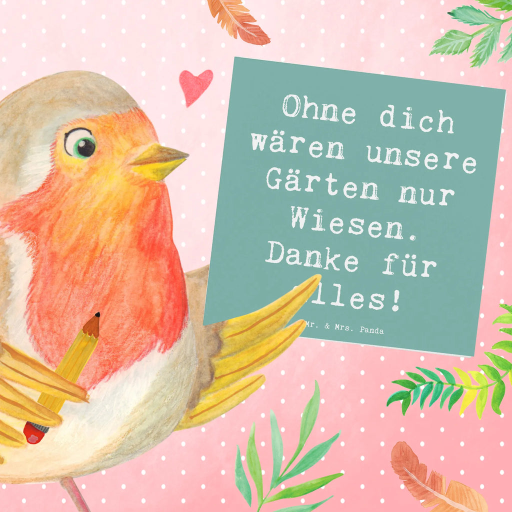 Deluxe Karte Ohne dich wären unsere Gärten nur Wiesen. Danke für alles! Karte, Grußkarte, Klappkarte, Einladungskarte, Glückwunschkarte, Hochzeitskarte, Geburtstagskarte, Hochwertige Grußkarte, Hochwertige Klappkarte