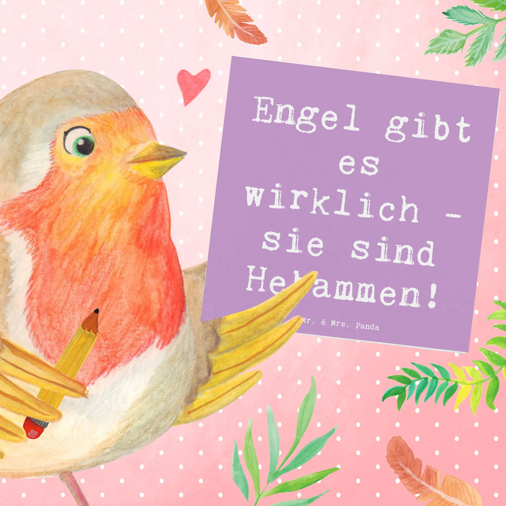 Deluxe Karte Spruch Hebamme Engel Karte, Grußkarte, Klappkarte, Einladungskarte, Glückwunschkarte, Hochzeitskarte, Geburtstagskarte, Hochwertige Grußkarte, Hochwertige Klappkarte