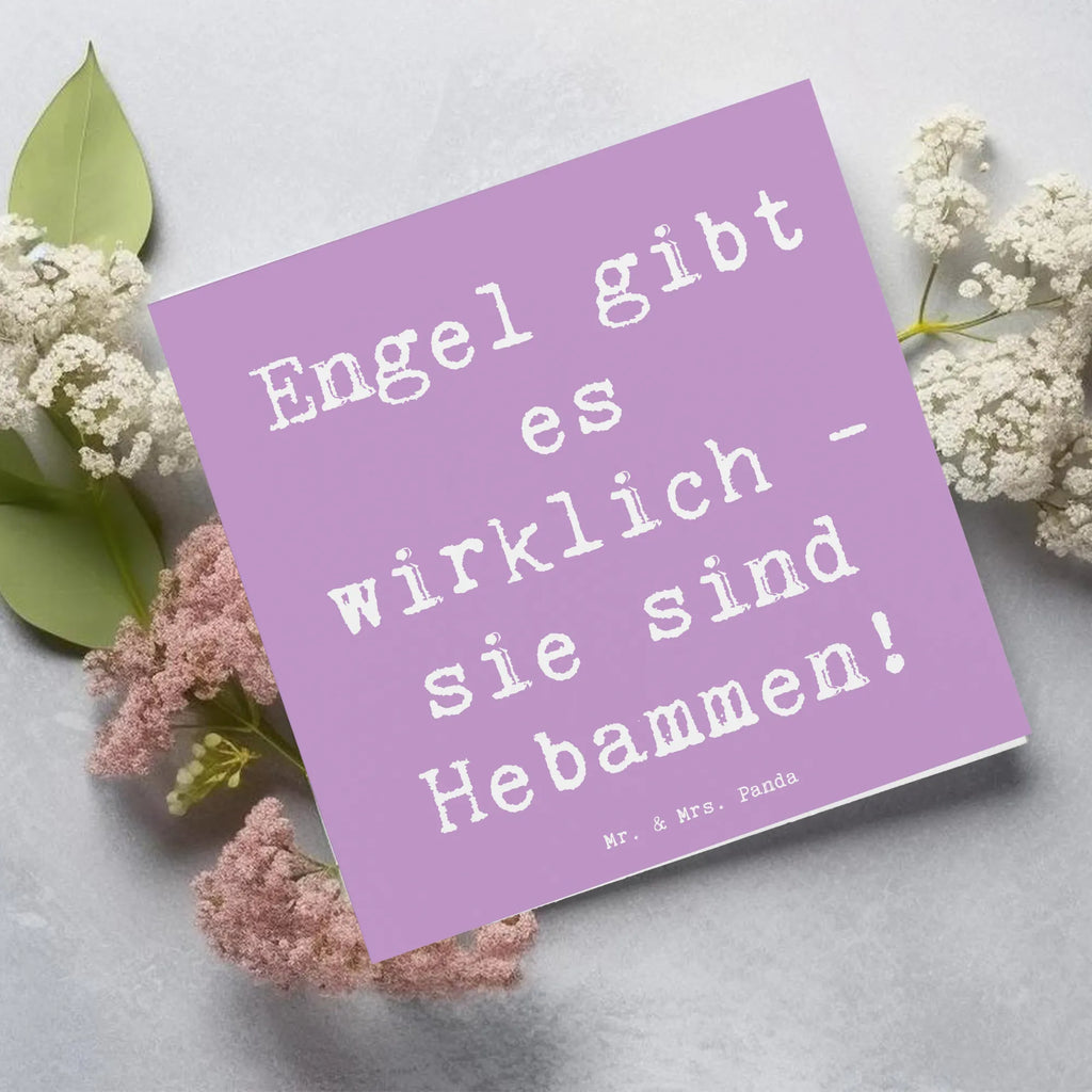 Deluxe Karte Spruch Hebamme Engel Karte, Grußkarte, Klappkarte, Einladungskarte, Glückwunschkarte, Hochzeitskarte, Geburtstagskarte, Hochwertige Grußkarte, Hochwertige Klappkarte