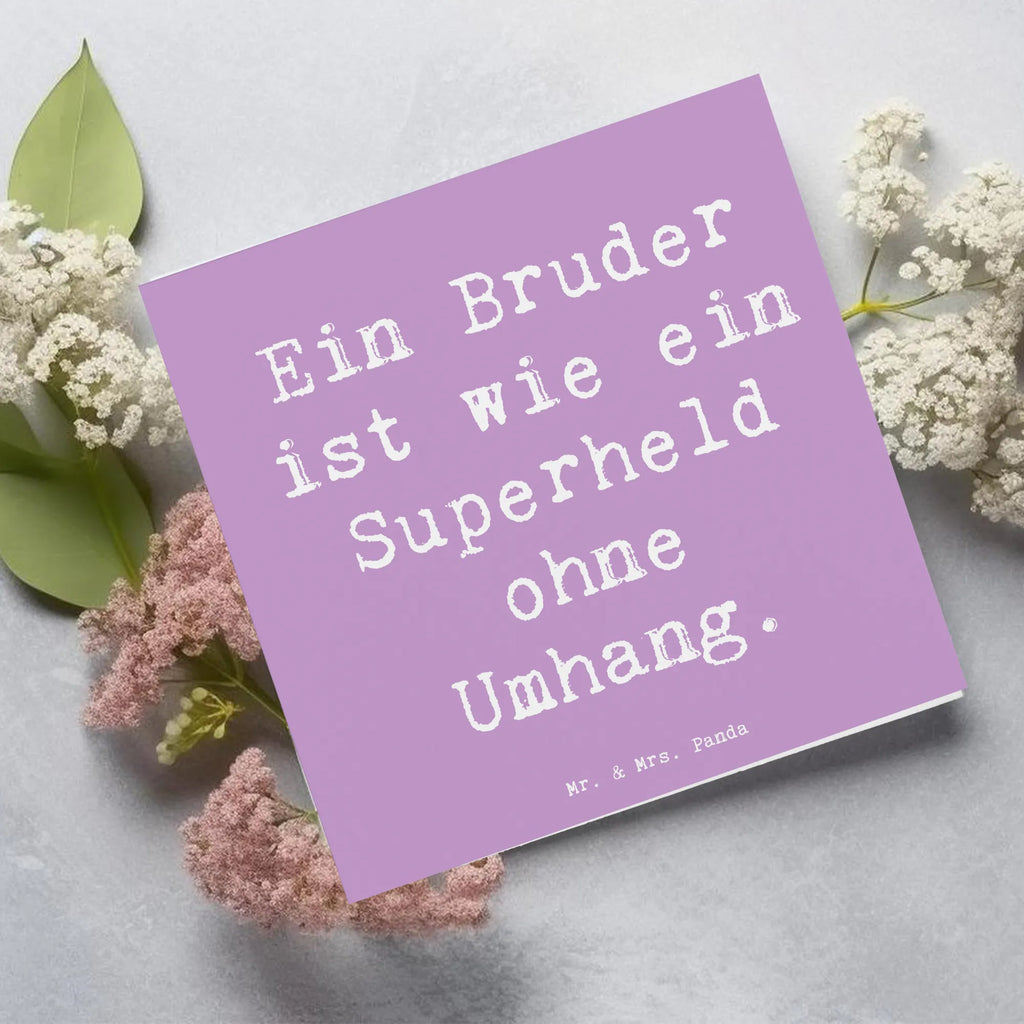 Deluxe Karte Ein Bruder ist wie ein Superheld ohne Umhang. Karte, Grußkarte, Klappkarte, Einladungskarte, Glückwunschkarte, Hochzeitskarte, Geburtstagskarte, Hochwertige Grußkarte, Hochwertige Klappkarte