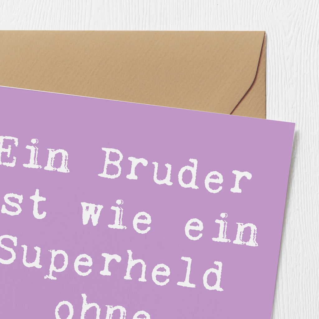 Deluxe Karte Ein Bruder ist wie ein Superheld ohne Umhang. Karte, Grußkarte, Klappkarte, Einladungskarte, Glückwunschkarte, Hochzeitskarte, Geburtstagskarte, Hochwertige Grußkarte, Hochwertige Klappkarte