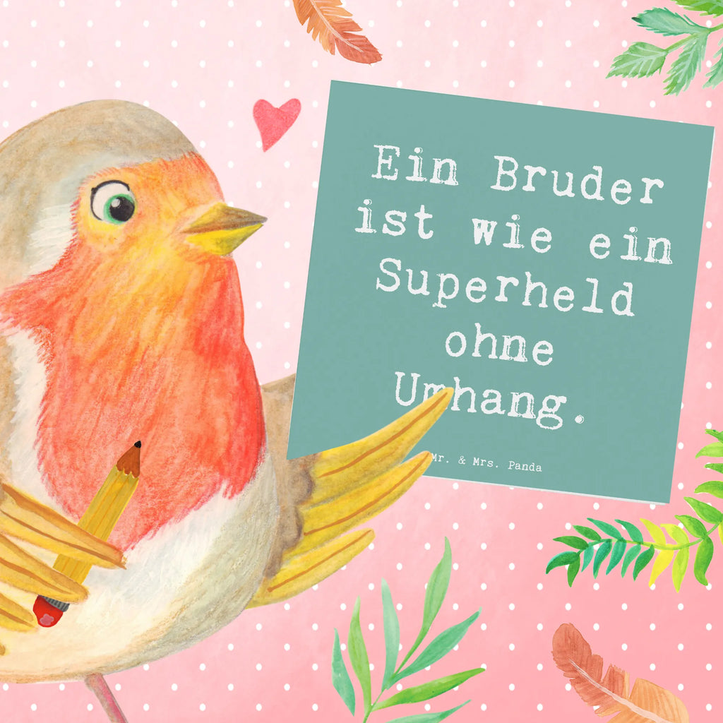 Deluxe Karte Ein Bruder ist wie ein Superheld ohne Umhang. Karte, Grußkarte, Klappkarte, Einladungskarte, Glückwunschkarte, Hochzeitskarte, Geburtstagskarte, Hochwertige Grußkarte, Hochwertige Klappkarte