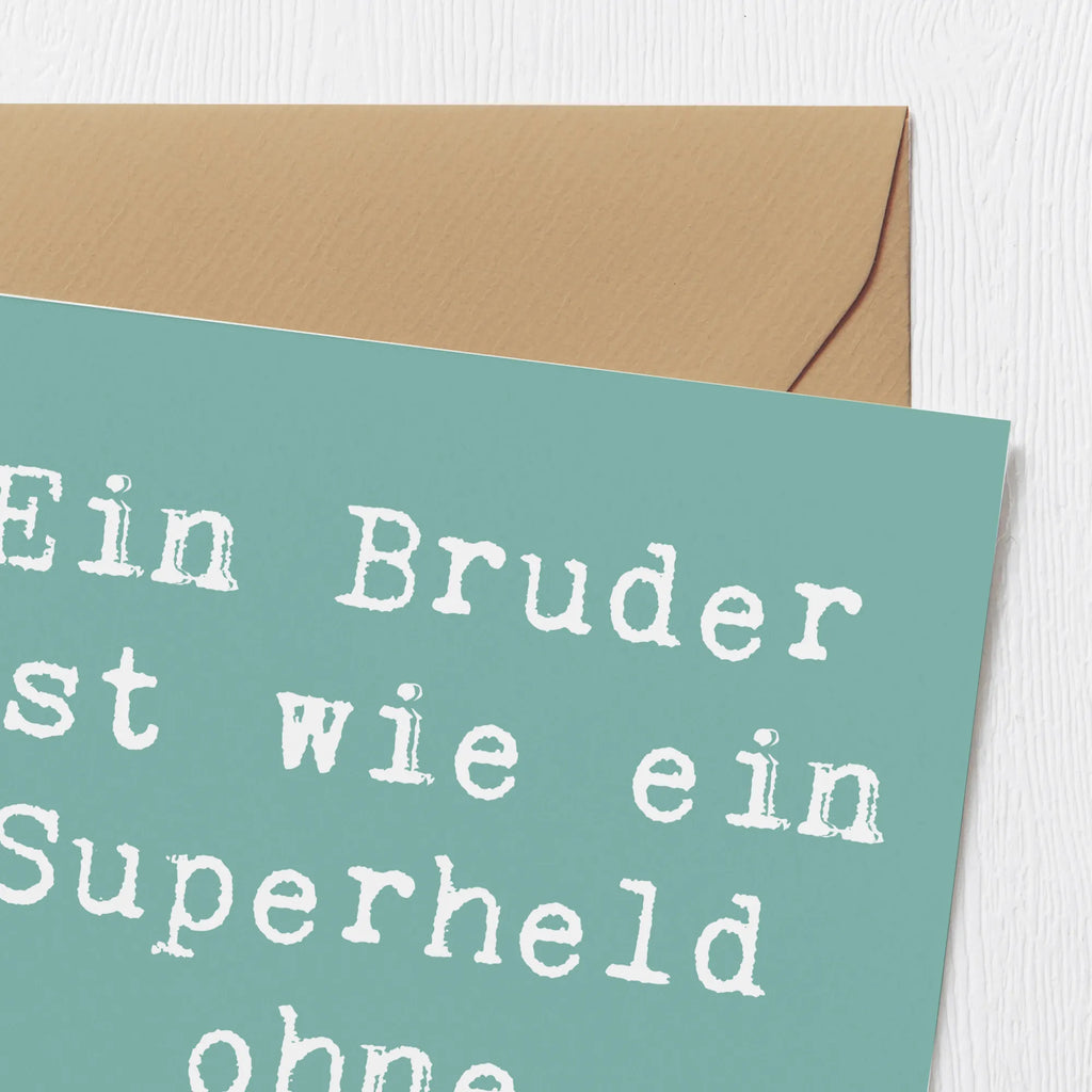 Deluxe Karte Ein Bruder ist wie ein Superheld ohne Umhang. Karte, Grußkarte, Klappkarte, Einladungskarte, Glückwunschkarte, Hochzeitskarte, Geburtstagskarte, Hochwertige Grußkarte, Hochwertige Klappkarte