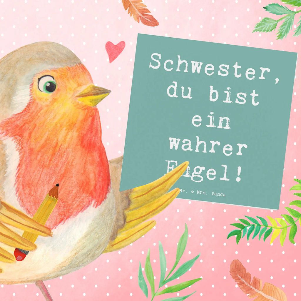 Deluxe Karte Spruch Schwester Engel Karte, Grußkarte, Klappkarte, Einladungskarte, Glückwunschkarte, Hochzeitskarte, Geburtstagskarte, Hochwertige Grußkarte, Hochwertige Klappkarte