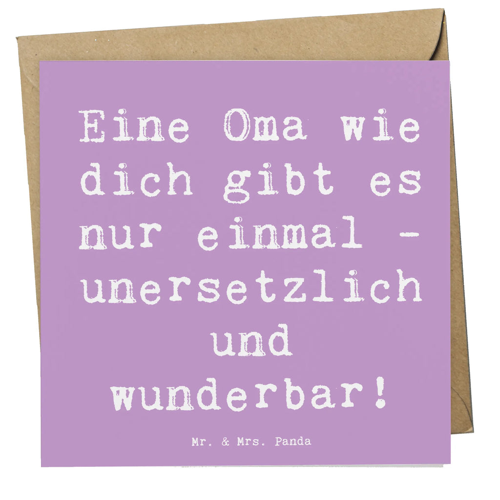 Deluxe Karte Eine Oma wie dich gibt es nur einmal - unersetzlich und wunderbar! Karte, Grußkarte, Klappkarte, Einladungskarte, Glückwunschkarte, Hochzeitskarte, Geburtstagskarte, Hochwertige Grußkarte, Hochwertige Klappkarte