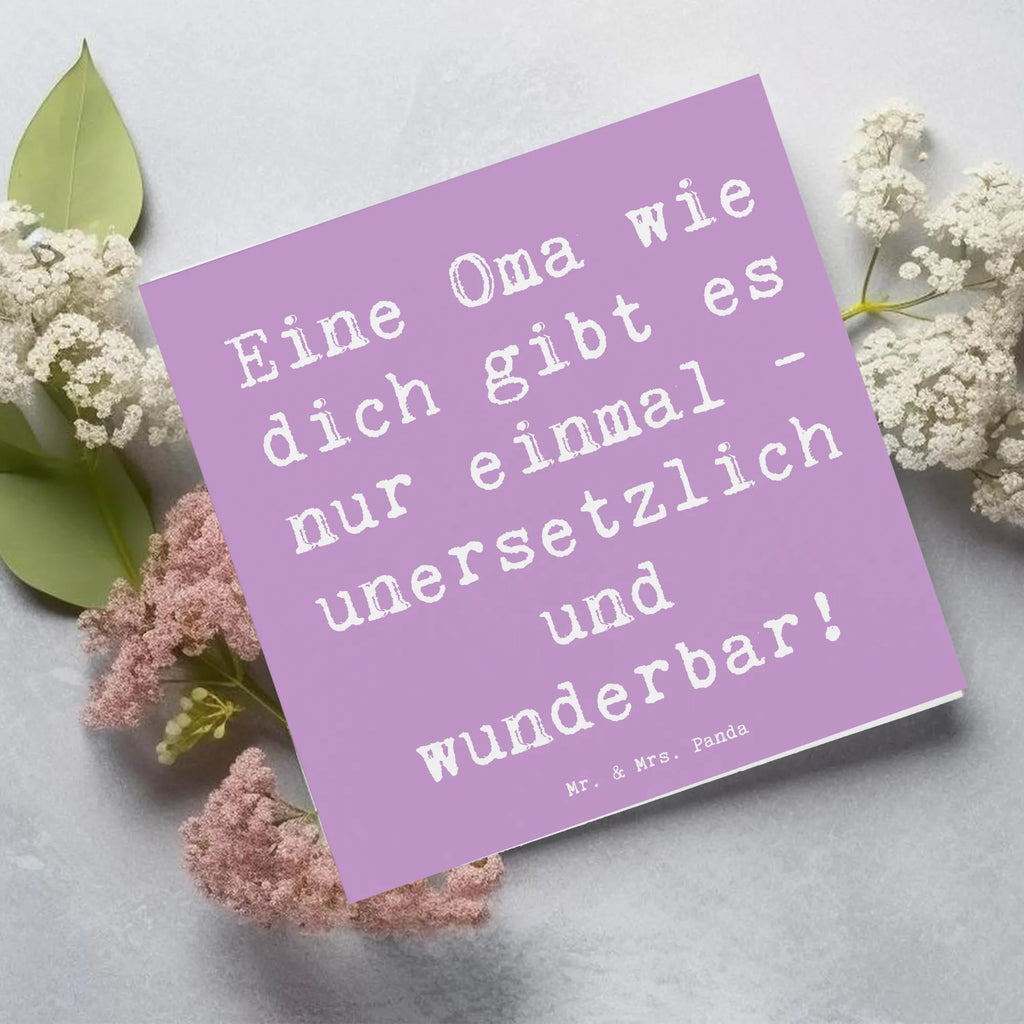 Deluxe Karte Eine Oma wie dich gibt es nur einmal - unersetzlich und wunderbar! Karte, Grußkarte, Klappkarte, Einladungskarte, Glückwunschkarte, Hochzeitskarte, Geburtstagskarte, Hochwertige Grußkarte, Hochwertige Klappkarte