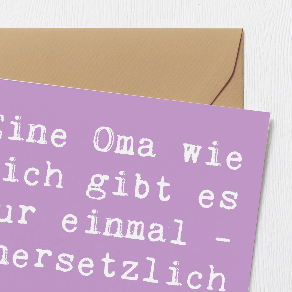 Deluxe Karte Eine Oma wie dich gibt es nur einmal - unersetzlich und wunderbar! Karte, Grußkarte, Klappkarte, Einladungskarte, Glückwunschkarte, Hochzeitskarte, Geburtstagskarte, Hochwertige Grußkarte, Hochwertige Klappkarte