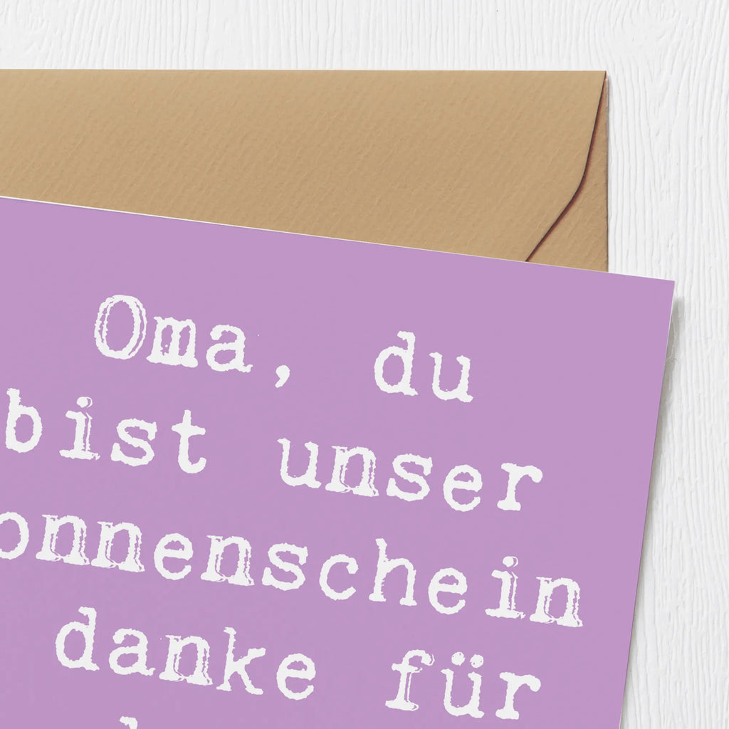 Deluxe Karte Spruch Oma Sonnenschein Karte, Grußkarte, Klappkarte, Einladungskarte, Glückwunschkarte, Hochzeitskarte, Geburtstagskarte, Hochwertige Grußkarte, Hochwertige Klappkarte