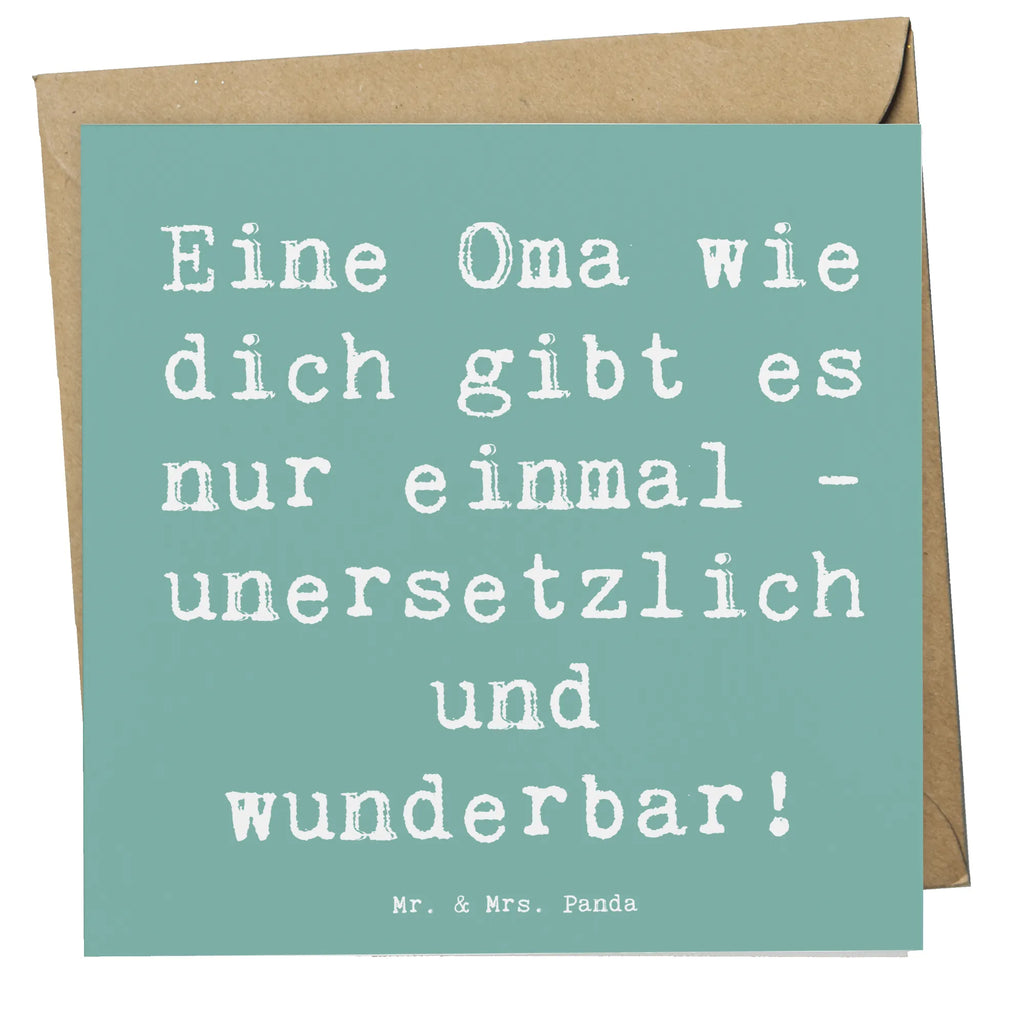 Deluxe Karte Eine Oma wie dich gibt es nur einmal - unersetzlich und wunderbar! Karte, Grußkarte, Klappkarte, Einladungskarte, Glückwunschkarte, Hochzeitskarte, Geburtstagskarte, Hochwertige Grußkarte, Hochwertige Klappkarte