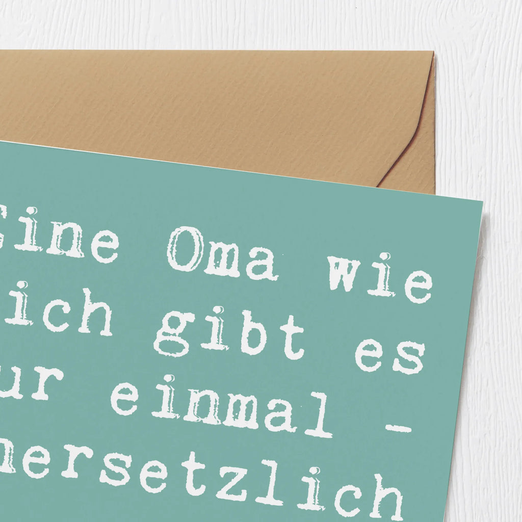 Deluxe Karte Eine Oma wie dich gibt es nur einmal - unersetzlich und wunderbar! Karte, Grußkarte, Klappkarte, Einladungskarte, Glückwunschkarte, Hochzeitskarte, Geburtstagskarte, Hochwertige Grußkarte, Hochwertige Klappkarte