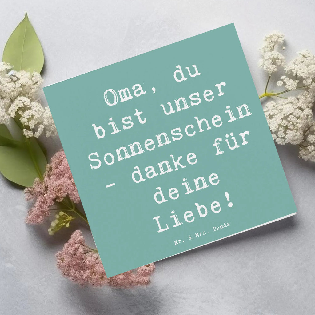 Deluxe Karte Spruch Oma Sonnenschein Karte, Grußkarte, Klappkarte, Einladungskarte, Glückwunschkarte, Hochzeitskarte, Geburtstagskarte, Hochwertige Grußkarte, Hochwertige Klappkarte