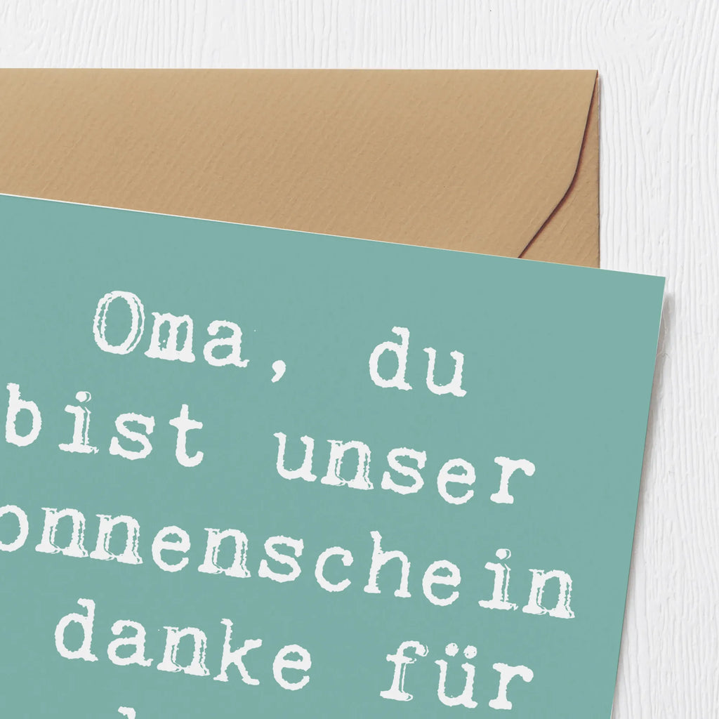 Deluxe Karte Spruch Oma Sonnenschein Karte, Grußkarte, Klappkarte, Einladungskarte, Glückwunschkarte, Hochzeitskarte, Geburtstagskarte, Hochwertige Grußkarte, Hochwertige Klappkarte