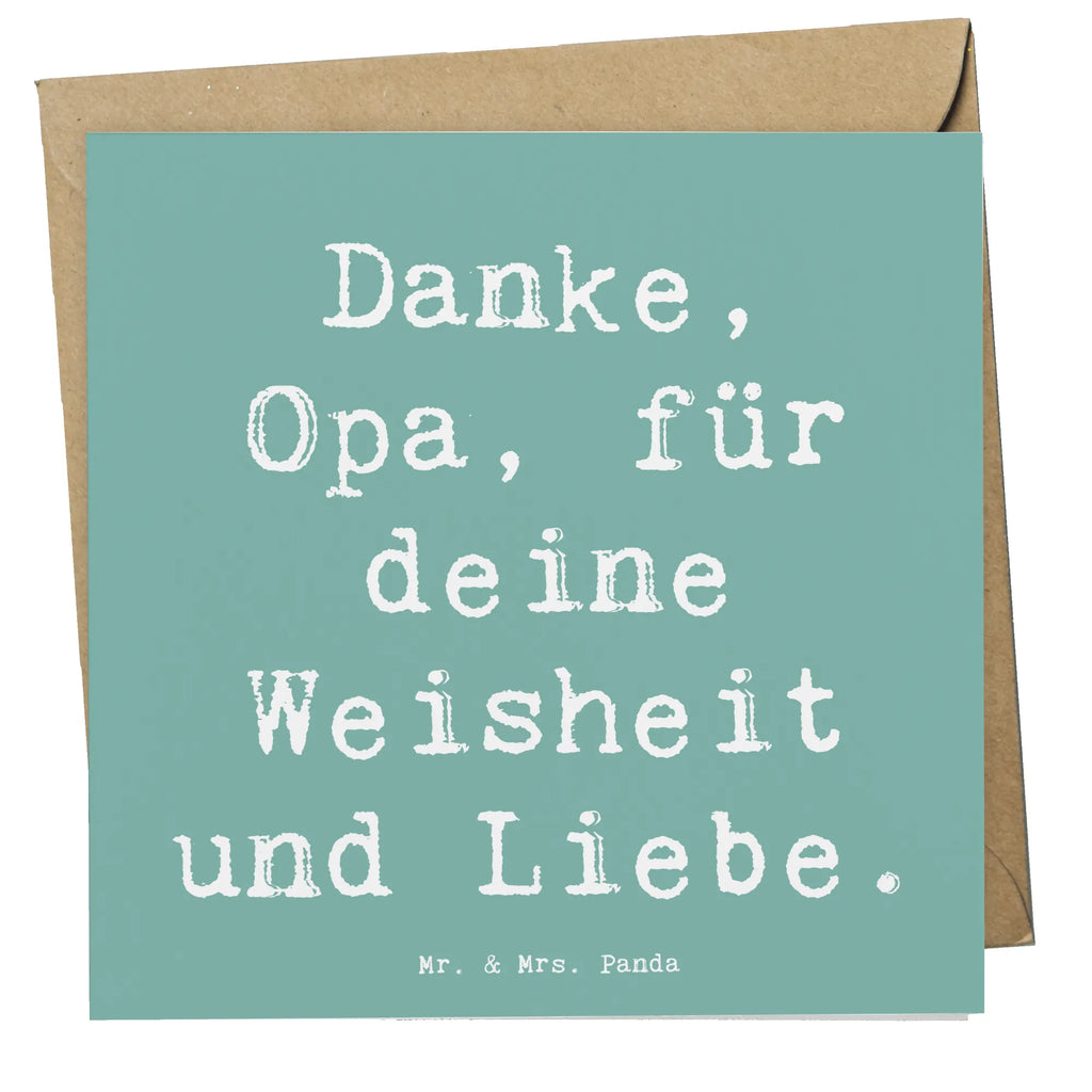 Deluxe Karte Danke, Opa, für deine Weisheit und Liebe. Karte, Grußkarte, Klappkarte, Einladungskarte, Glückwunschkarte, Hochzeitskarte, Geburtstagskarte, Hochwertige Grußkarte, Hochwertige Klappkarte