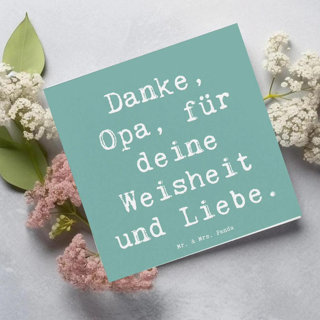 Deluxe Karte Danke, Opa, für deine Weisheit und Liebe. Karte, Grußkarte, Klappkarte, Einladungskarte, Glückwunschkarte, Hochzeitskarte, Geburtstagskarte, Hochwertige Grußkarte, Hochwertige Klappkarte