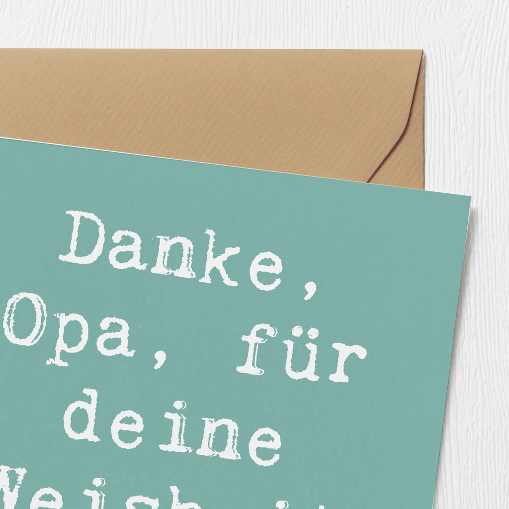 Deluxe Karte Danke, Opa, für deine Weisheit und Liebe. Karte, Grußkarte, Klappkarte, Einladungskarte, Glückwunschkarte, Hochzeitskarte, Geburtstagskarte, Hochwertige Grußkarte, Hochwertige Klappkarte