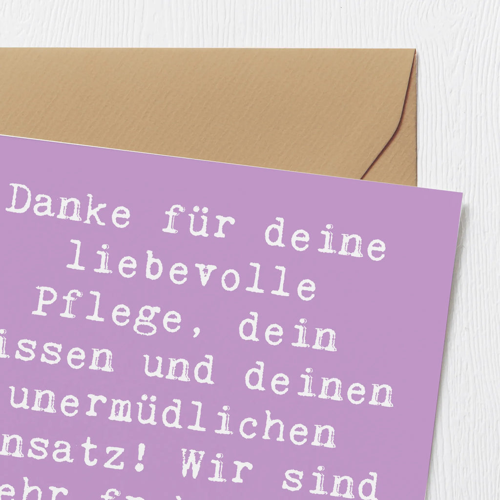 Deluxe Karte Spruch Dankbare Pflegekraft Karte, Grußkarte, Klappkarte, Einladungskarte, Glückwunschkarte, Hochzeitskarte, Geburtstagskarte, Hochwertige Grußkarte, Hochwertige Klappkarte