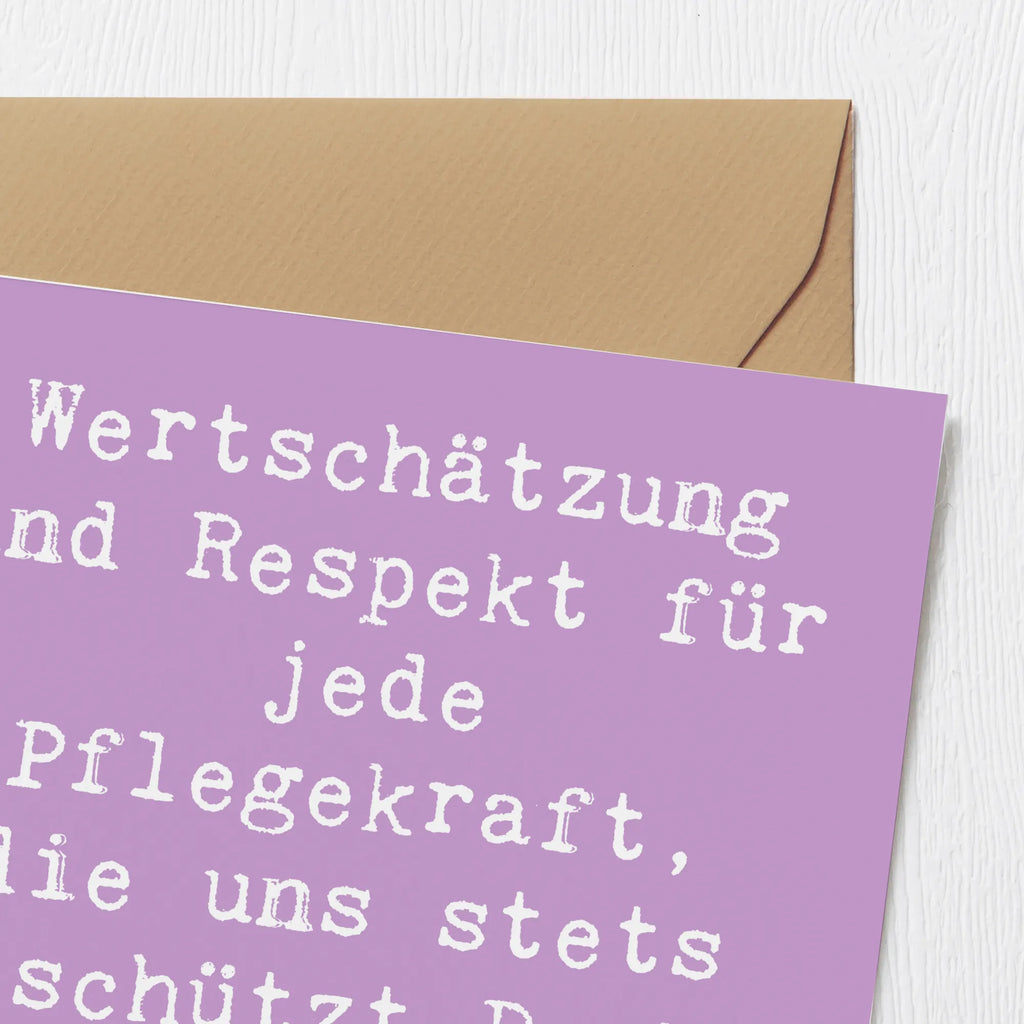 Deluxe Karte Spruch Pflegekraft Wertschätzung Karte, Grußkarte, Klappkarte, Einladungskarte, Glückwunschkarte, Hochzeitskarte, Geburtstagskarte, Hochwertige Grußkarte, Hochwertige Klappkarte