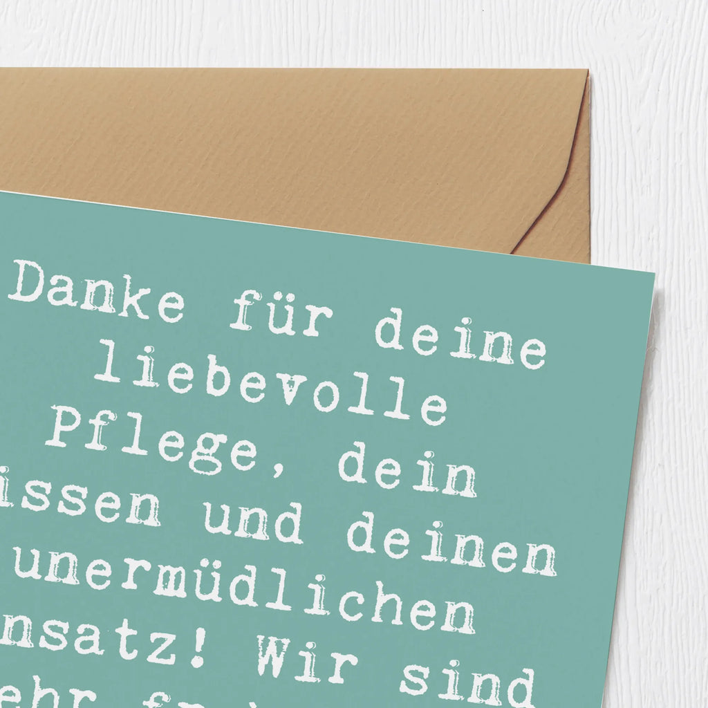 Deluxe Karte Spruch Dankbare Pflegekraft Karte, Grußkarte, Klappkarte, Einladungskarte, Glückwunschkarte, Hochzeitskarte, Geburtstagskarte, Hochwertige Grußkarte, Hochwertige Klappkarte