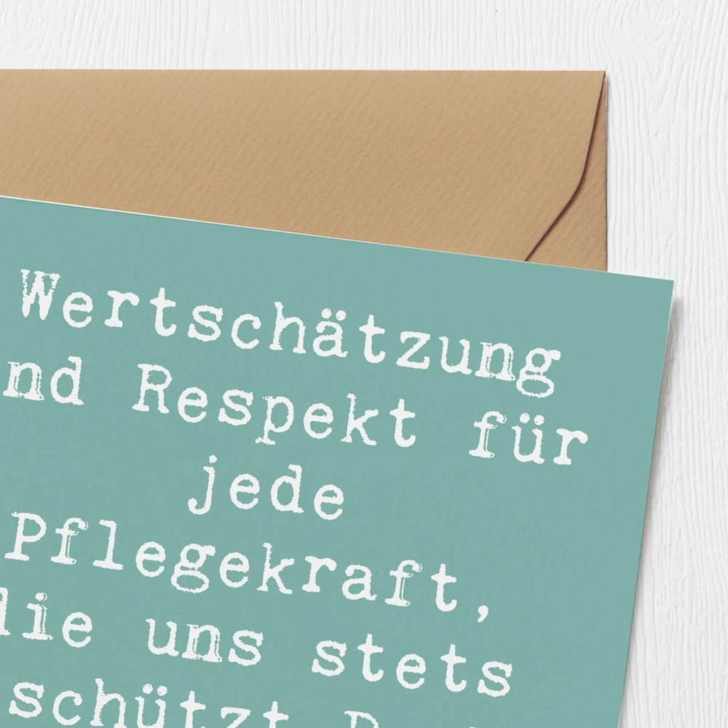 Deluxe Karte Spruch Pflegekraft Wertschätzung Karte, Grußkarte, Klappkarte, Einladungskarte, Glückwunschkarte, Hochzeitskarte, Geburtstagskarte, Hochwertige Grußkarte, Hochwertige Klappkarte