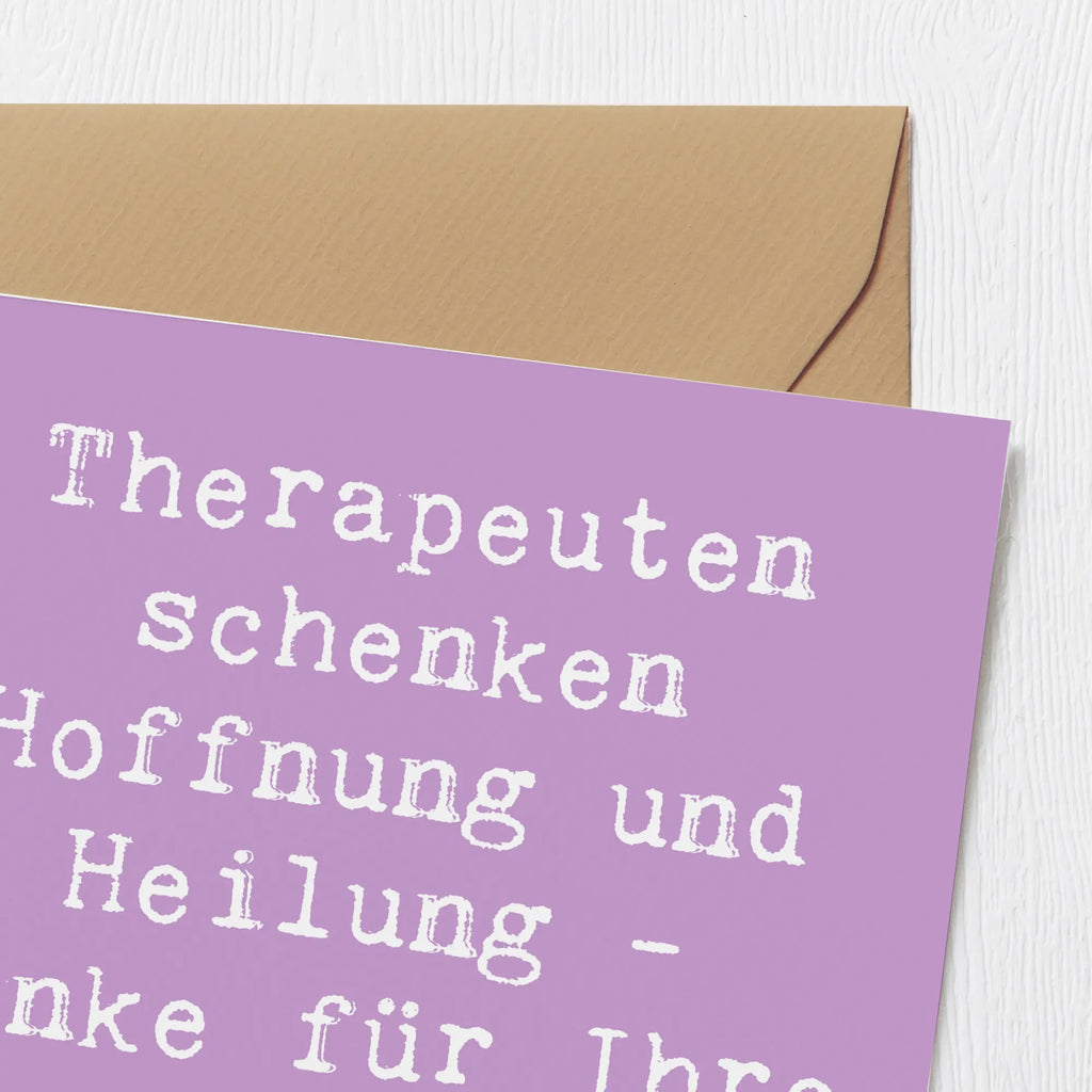 Deluxe Karte Therapeuten schenken Hoffnung und Heilung - Danke für Ihre wertvolle Arbeit! Karte, Grußkarte, Klappkarte, Einladungskarte, Glückwunschkarte, Hochzeitskarte, Geburtstagskarte, Hochwertige Grußkarte, Hochwertige Klappkarte