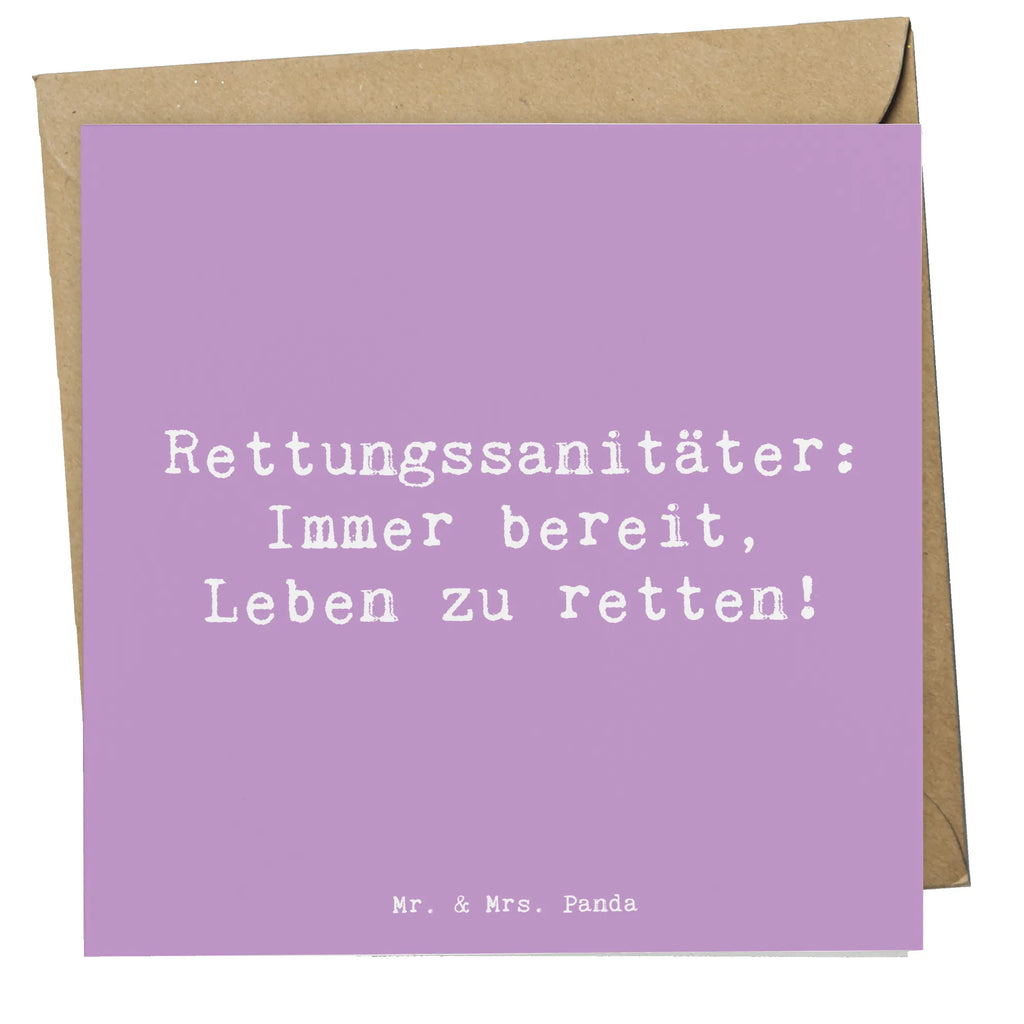 Deluxe Karte Rettungssanitäter: Immer bereit, Leben zu retten! Karte, Grußkarte, Klappkarte, Einladungskarte, Glückwunschkarte, Hochzeitskarte, Geburtstagskarte, Hochwertige Grußkarte, Hochwertige Klappkarte