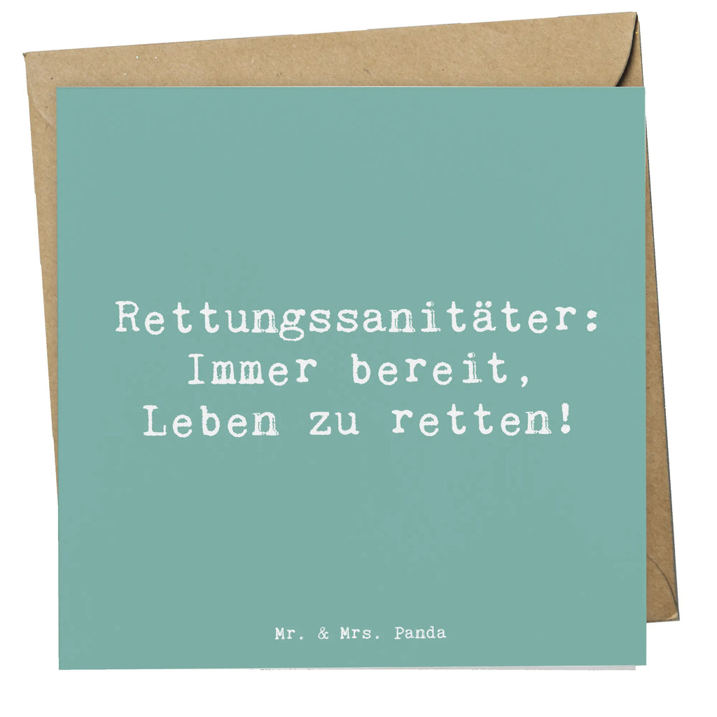 Deluxe Karte Rettungssanitäter: Immer bereit, Leben zu retten! Karte, Grußkarte, Klappkarte, Einladungskarte, Glückwunschkarte, Hochzeitskarte, Geburtstagskarte, Hochwertige Grußkarte, Hochwertige Klappkarte