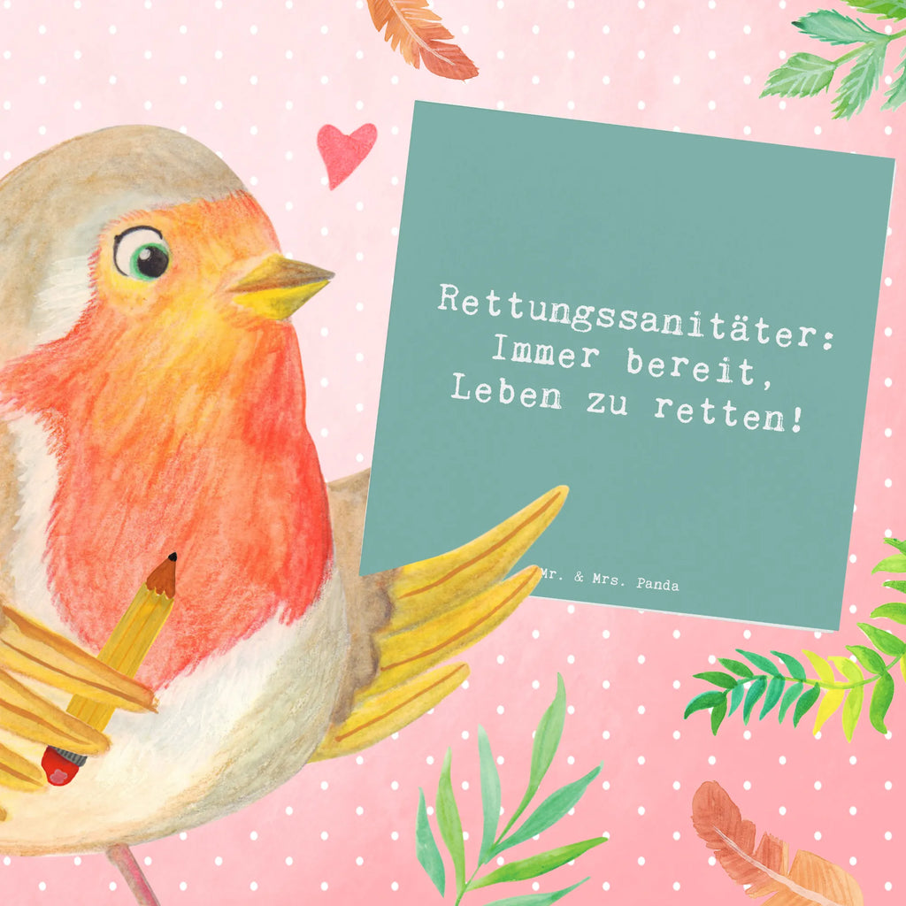 Deluxe Karte Rettungssanitäter: Immer bereit, Leben zu retten! Karte, Grußkarte, Klappkarte, Einladungskarte, Glückwunschkarte, Hochzeitskarte, Geburtstagskarte, Hochwertige Grußkarte, Hochwertige Klappkarte